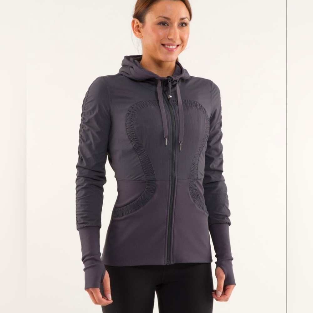 lululemon athletica Women's Dance Studio Hooded Jacket Sz 6 Grey
